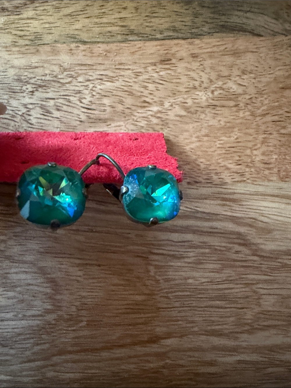 Catherine Popesco Emerald-Green Crystal Clip-On Earrings